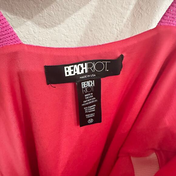 NEW Beach Riot Sydney Belted One Piece Swimsuit in Pink Size Medium - Picture 7 of 8